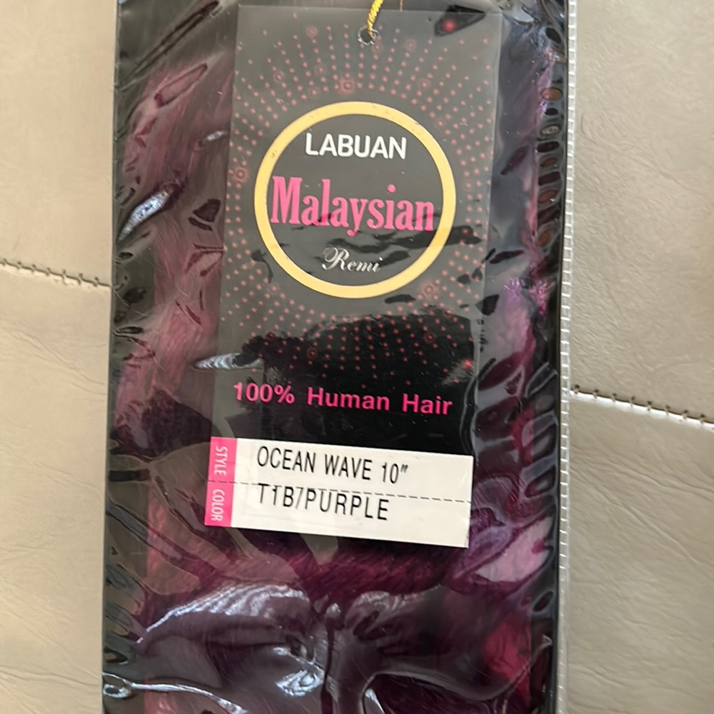 Vibrant ombré purple and black Malaysian human hair